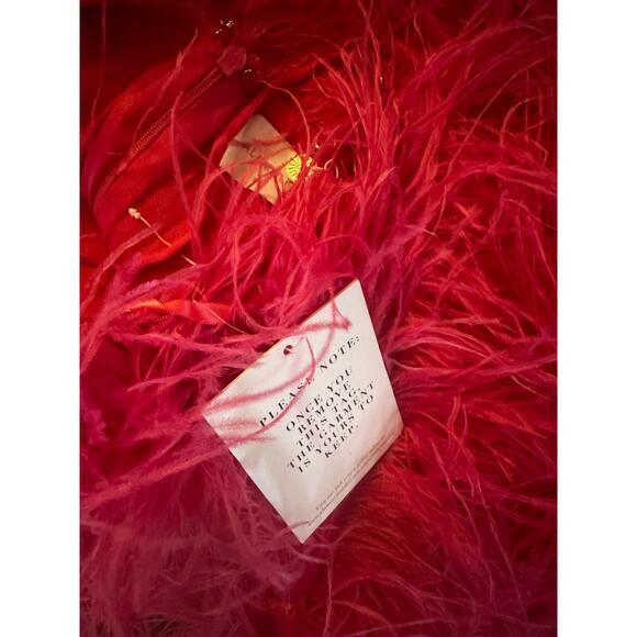 NWT S Alamour The Label Kaila Pink Feathered Bustier Mini Dress Cocktail Party - Picture 5 of 6